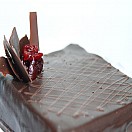 Torta de panqueque chocolate y frambuesa