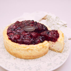 Cheesecake horneado de frambuesa