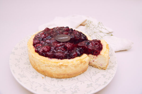 Cheesecake horneado de frambuesa