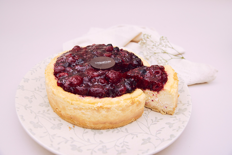 Cheesecake horneado de frambuesa